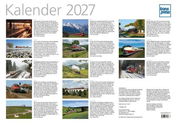 Transpress 71794 Faszination Eisenbahn Kalender 2027