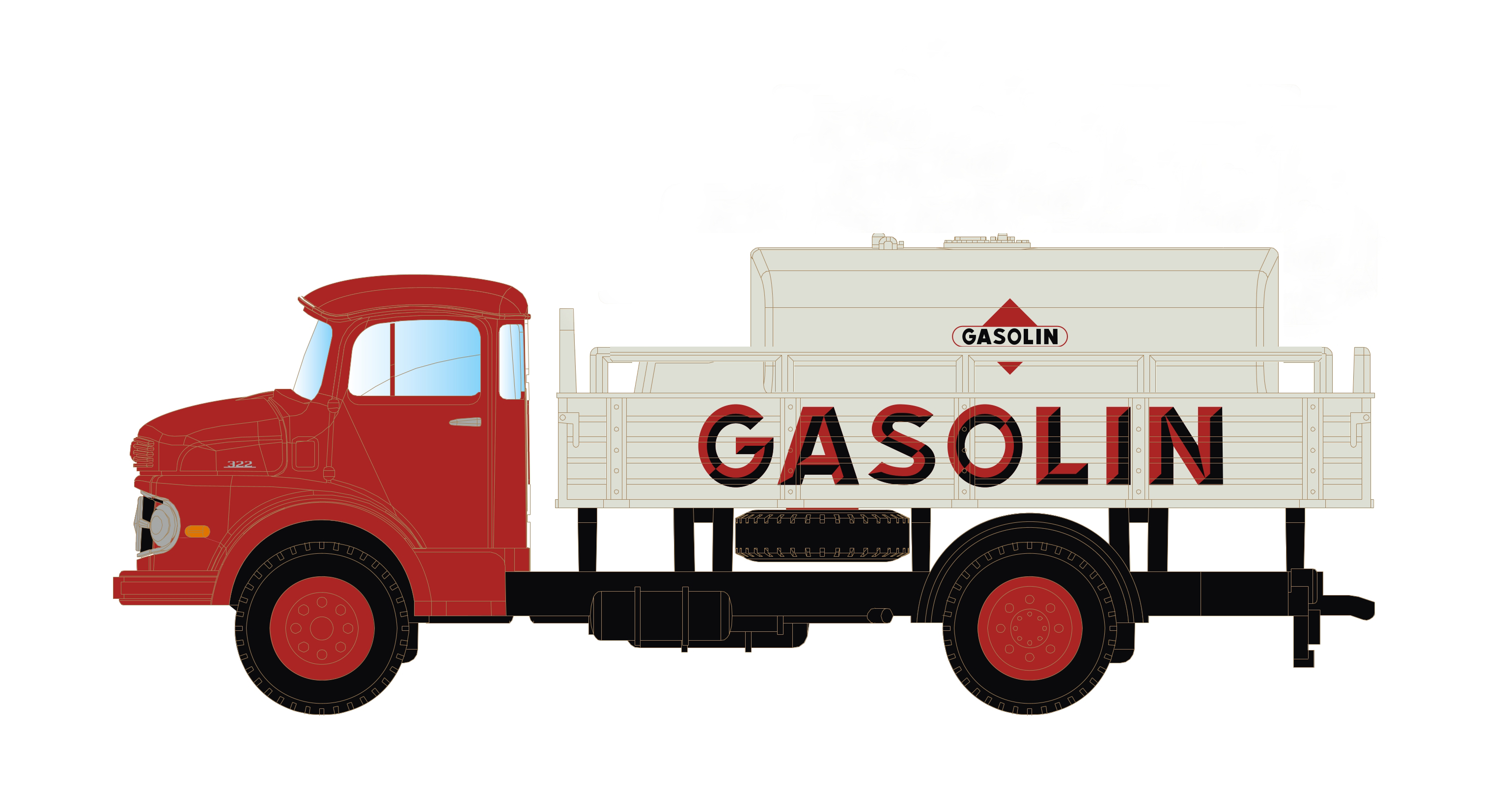 3472 MB L322 Pritsche mit Tank Gasolin