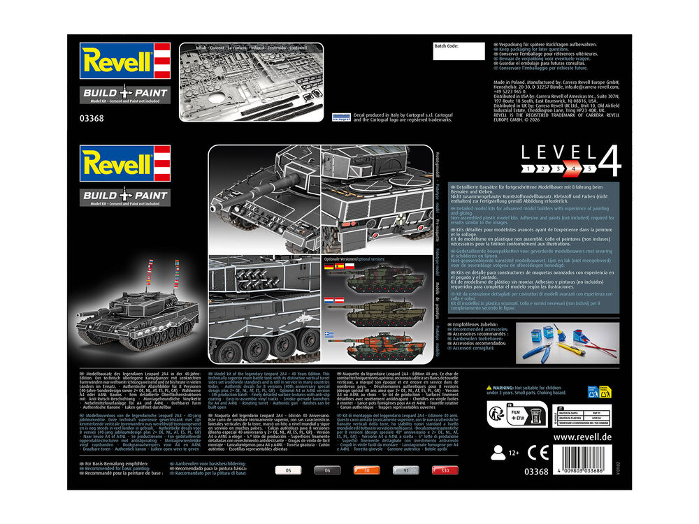 Revell 03368 Leopard 2A4 Special Deko 40Jahre