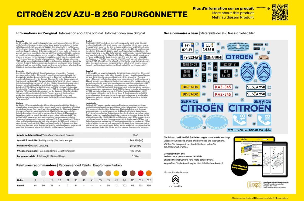 Heller 82701 Citroen 2CV AZU-B 250 Fourgonette