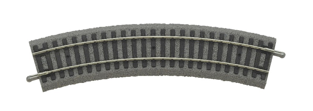 55411 Gebogenes Gleis mit Bettung R1 360 mm