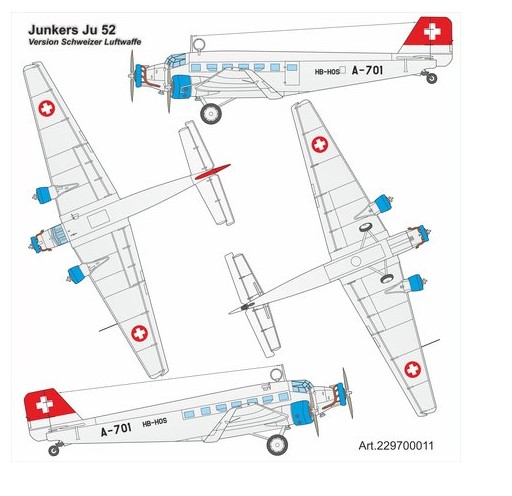 229700011 Junkers JU-52/3m Schweizer Luftwaffe