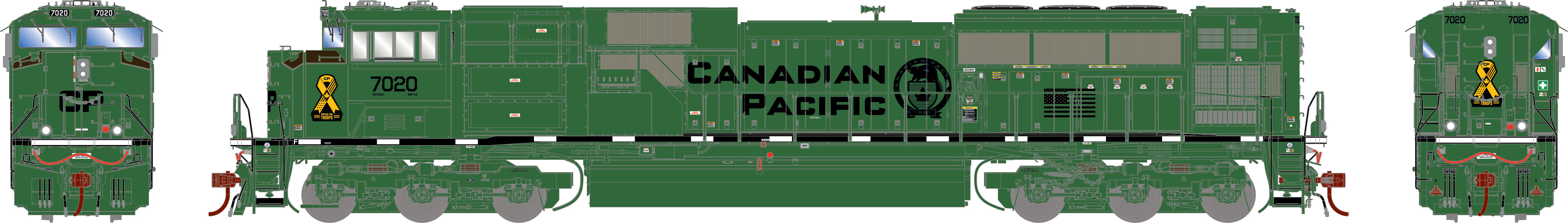 G75753 CP Diesellok EMD SD70ACU #7020