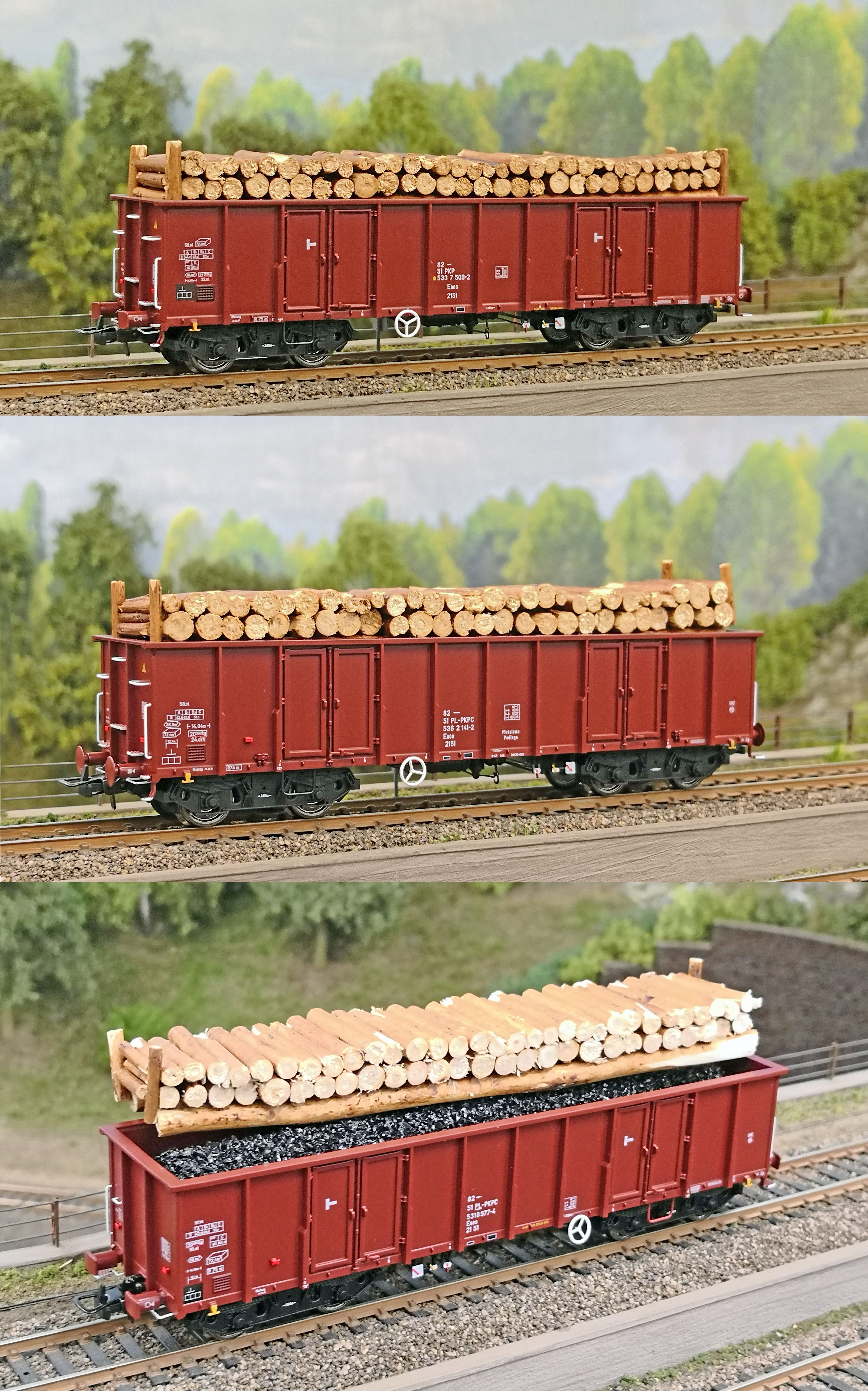 Schlesienmodelle 408001 PKP Cargo offene Güterwag Set 3-tlg Ep.5