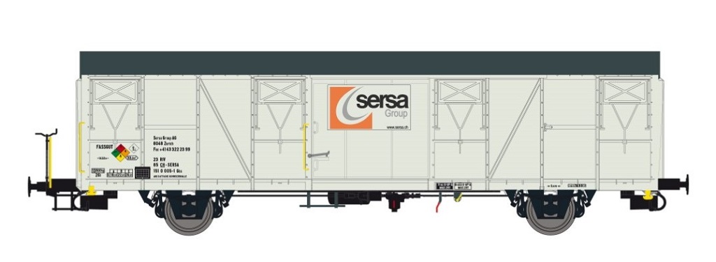 Exact-train 23050 SBB Sersa ged. Güterwagen Gbs Ep.5