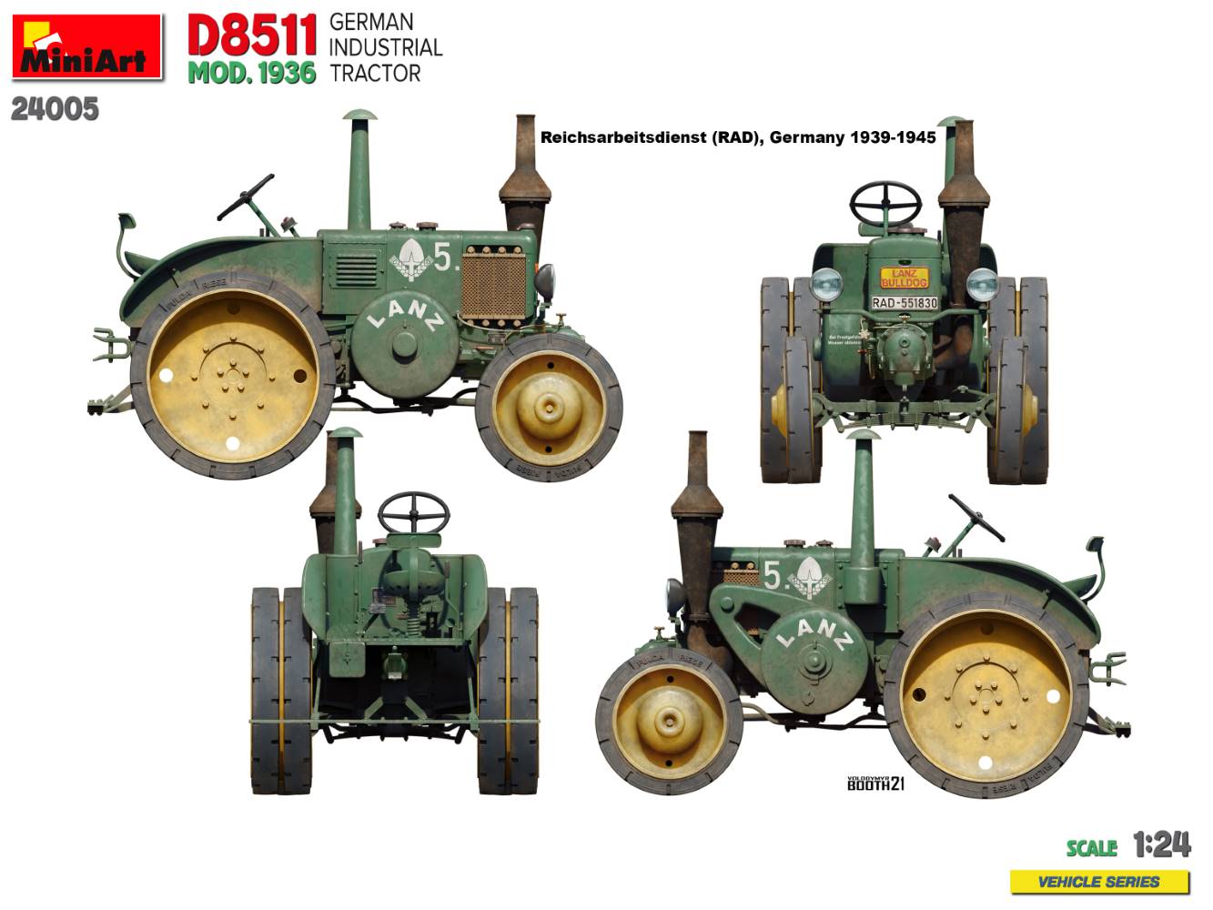 MiniArt 24005 1/24 Lanz Bulldog Traktor D8511 1936
