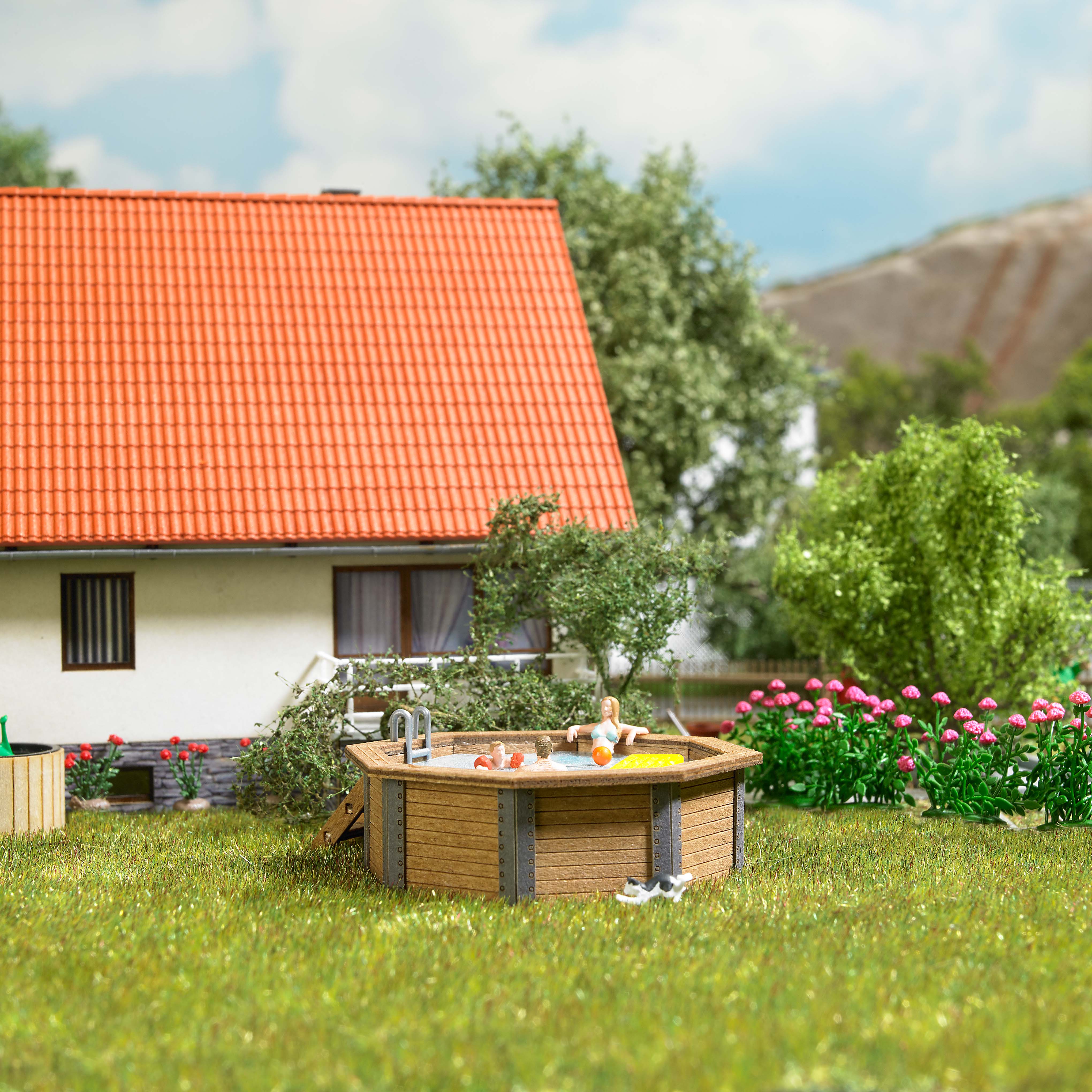 1832 Gartenpool mit Familie