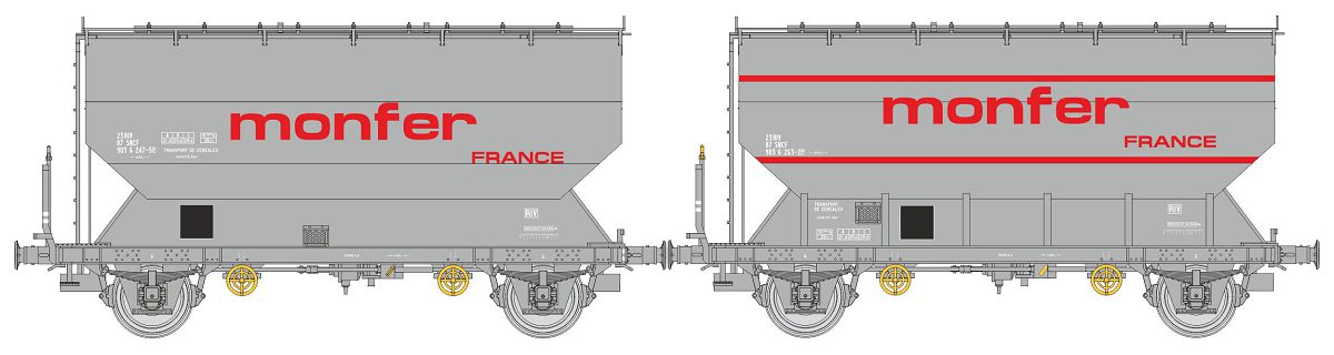 REE Modeles WB-892 SNCF MONFER Getreidewagen-Set Ep.4/5