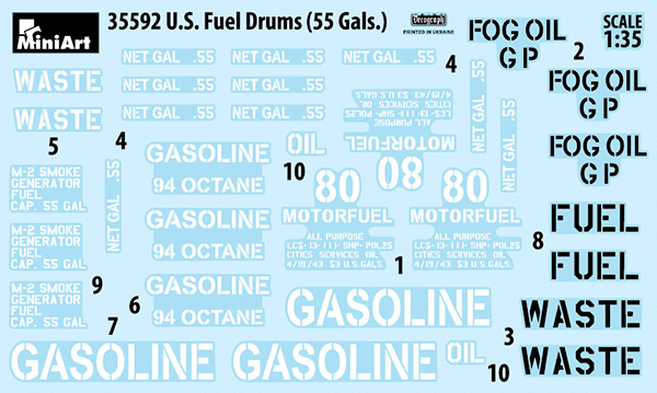 MiniArt 35592 U.S. Fuel Drums (55 Gals.)
