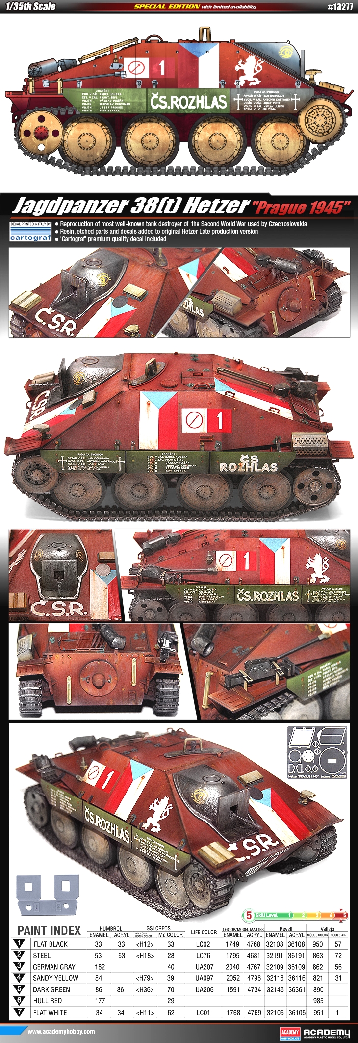 Academy 13277 Jagdpanzer 38(t) Hetzer 'Prag 1945'