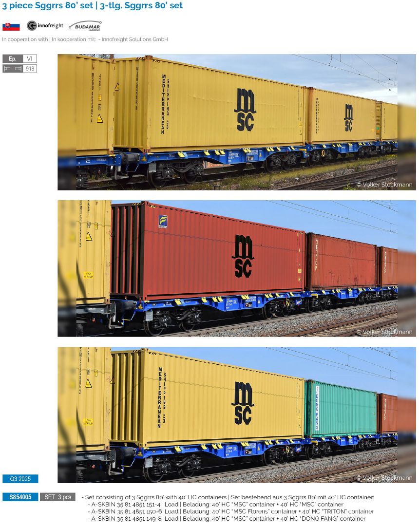 Sudexpress S854005 Innofreight Containertragwagen-Set Ep.6