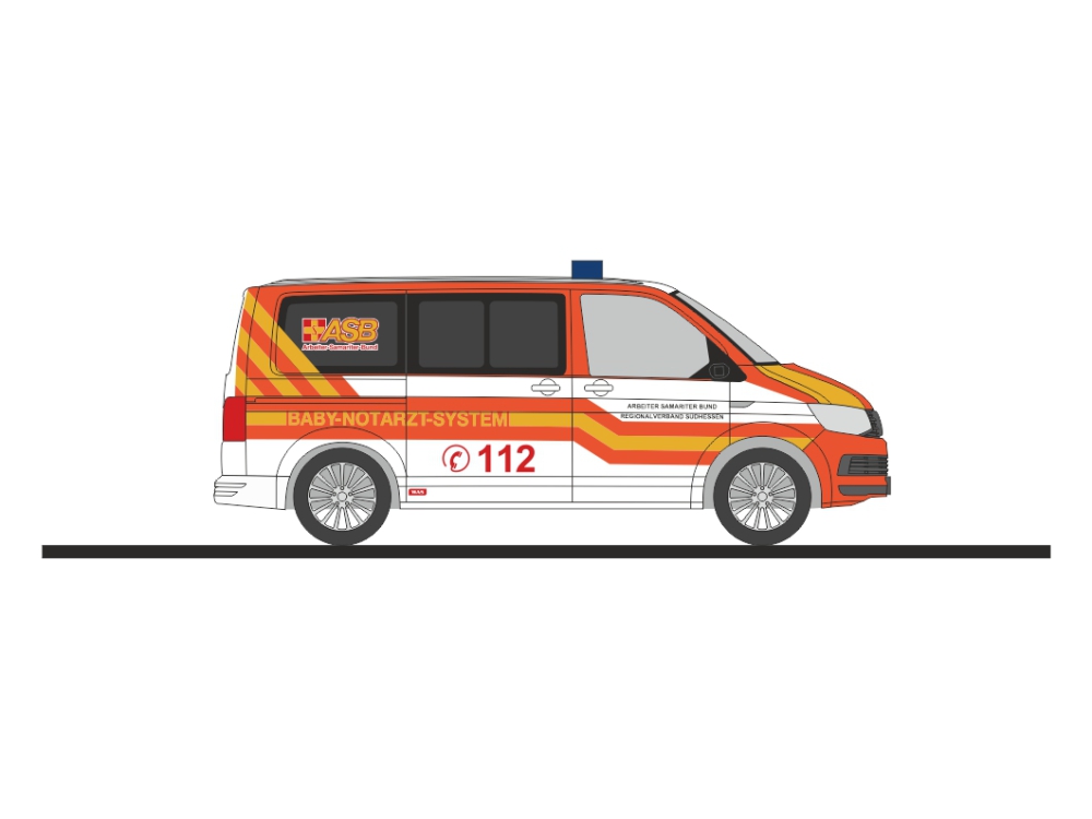 53987 VW T6 Bus ASB Südhessen Baby-Notarzt