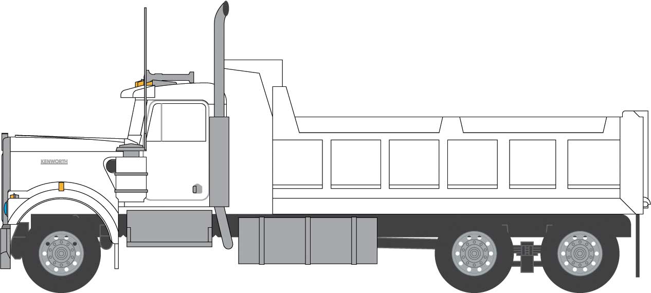49072 Kenworth W900 Dump Truck - White