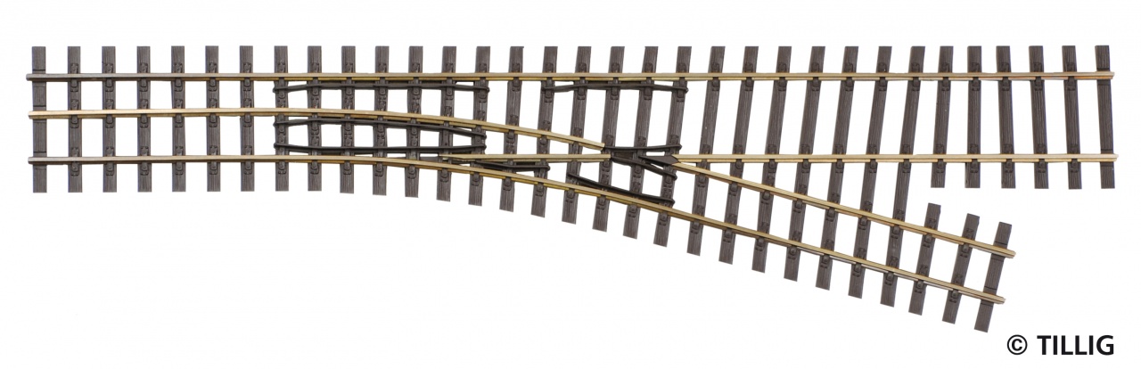 85181 Abzweig rechts H0-H0e, L=228 mm 15° R273