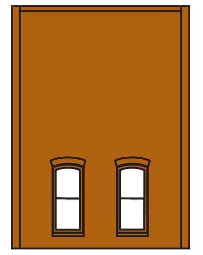 DPM30137 Two-Story Two Lower Window Wall, 4 St.