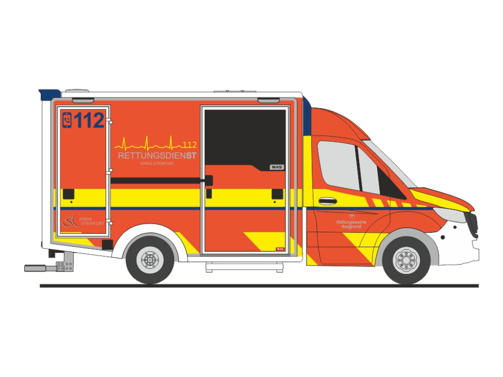 76097 MB Sptinter WAS-RTW Rettungsdienst Stein