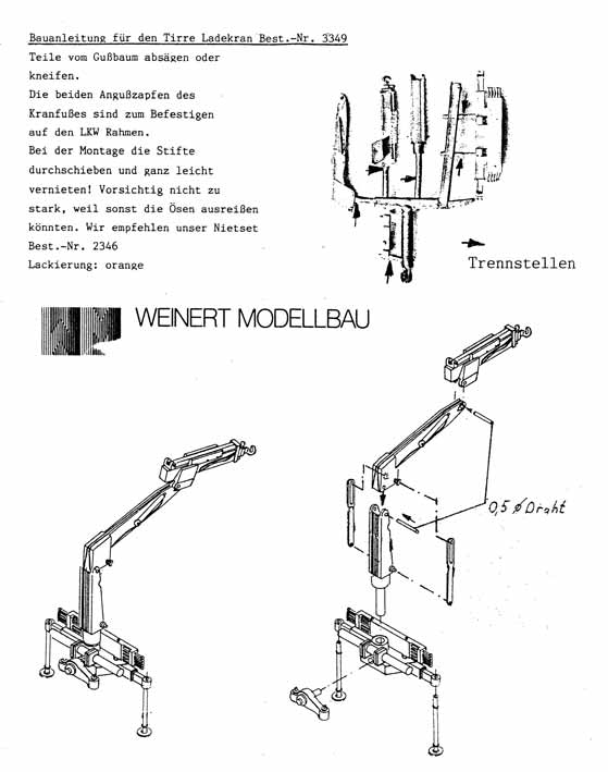 Weinert 3349 Tirre Ladekran, Messingguss