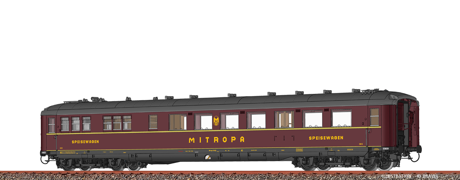 Brawa 51074 MITROPA Schürzen-Speisewagen WR4ü39 Ep.3