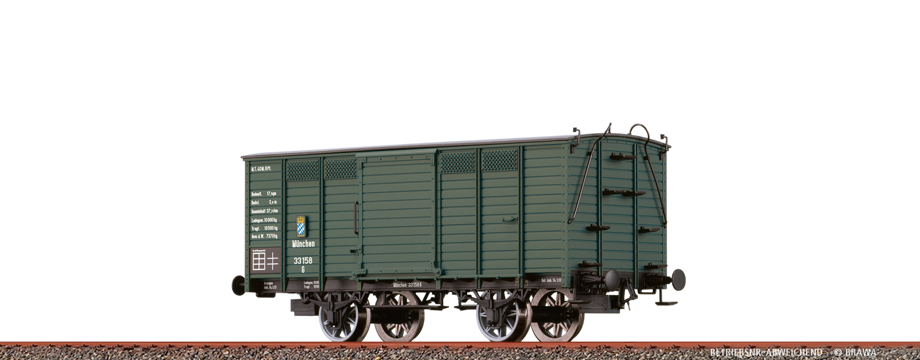 Brawa 48045 K.Bay.Sts.B. ged. Güterwagen G Ep.1