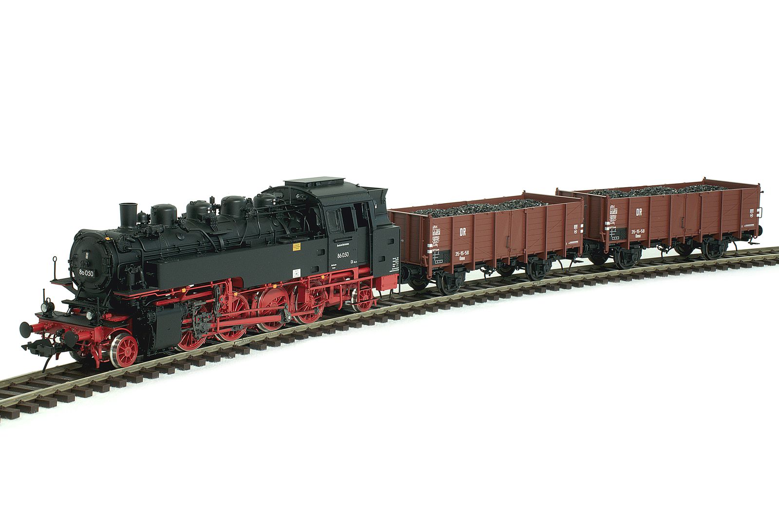 43286-82 Zug-Set DR BR86 050 Ep.3 +2 Güterwagen