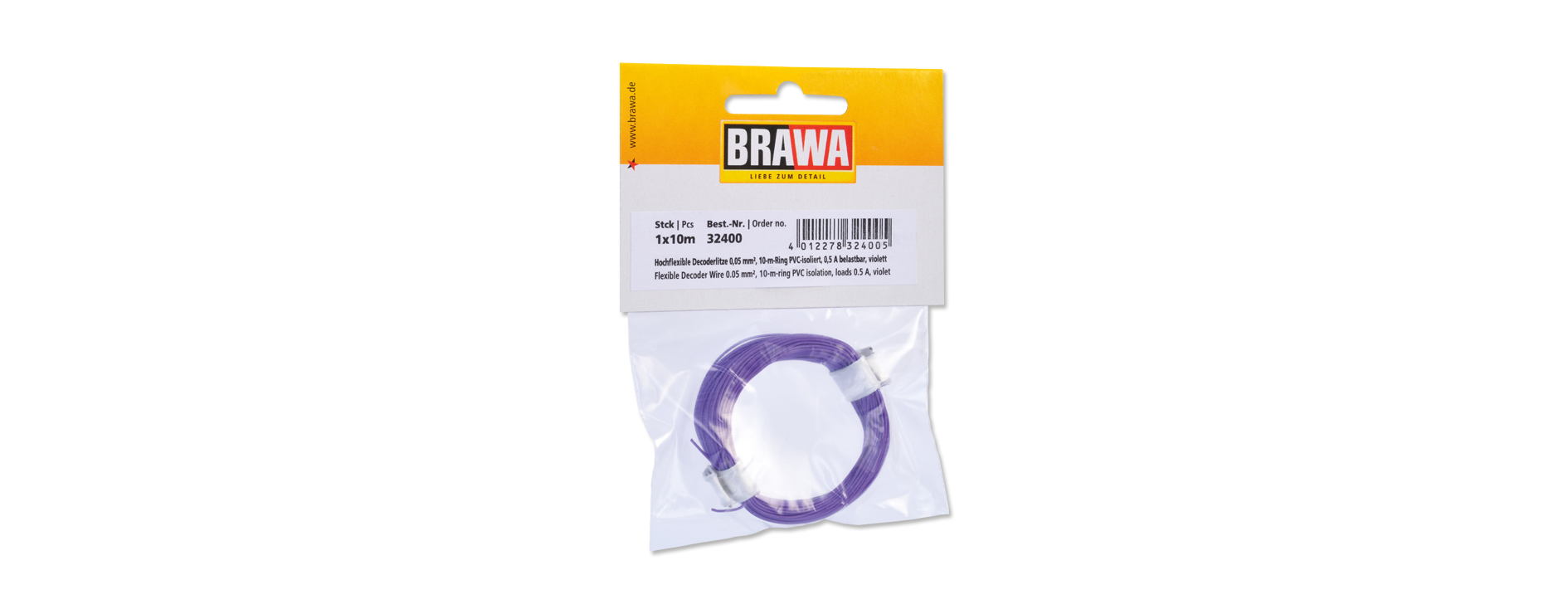 32400 Litze einadrig, lila 0,05 mm² 10 m