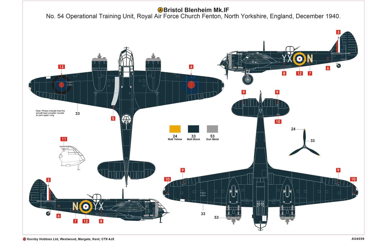 Airfix 04059 Bristol Blenheim Mk.IF