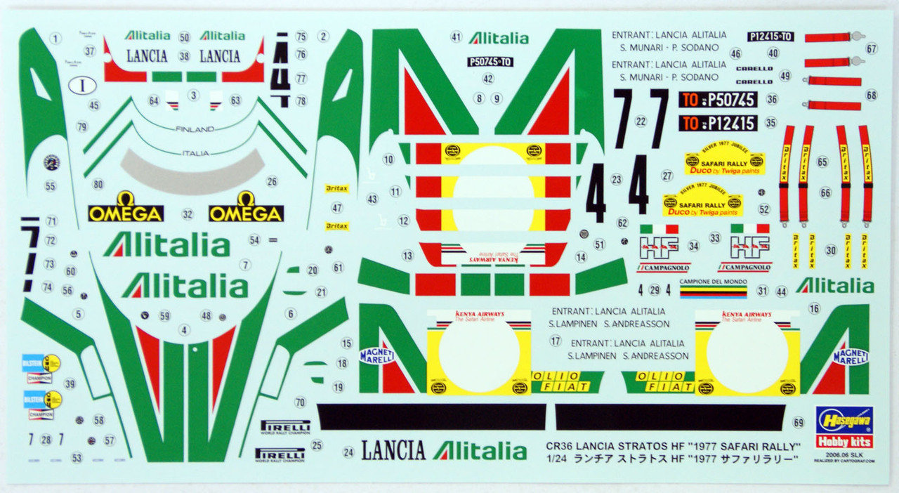 Hasegawa 625036 Lancia Stratos HF Safari Rally #7