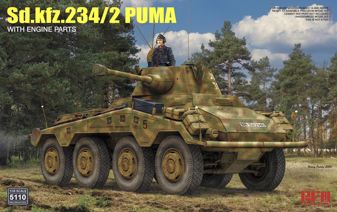 RM-5110 Sd.Kfz.234/2 PUMA with Engine Parts