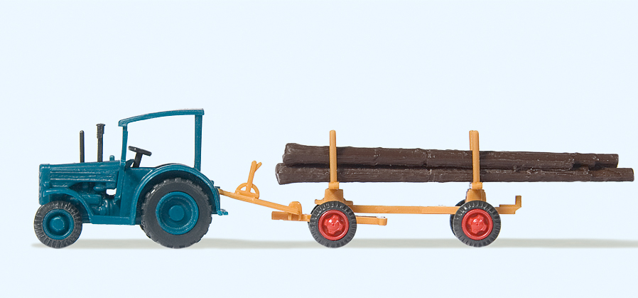 79504 Hanomag-Schlepper mit Langholzanhänger