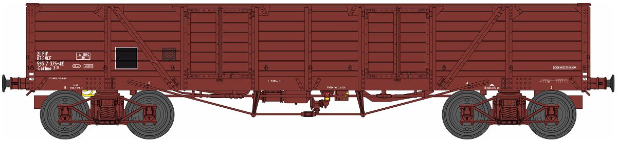 REE Modeles WB-857 SNCF offener Güterwag TP Ep.4