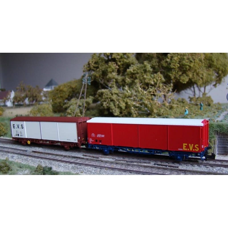 16032 SNCF EVS ged. Güterwagen-Set 2-tlg. Ep.4