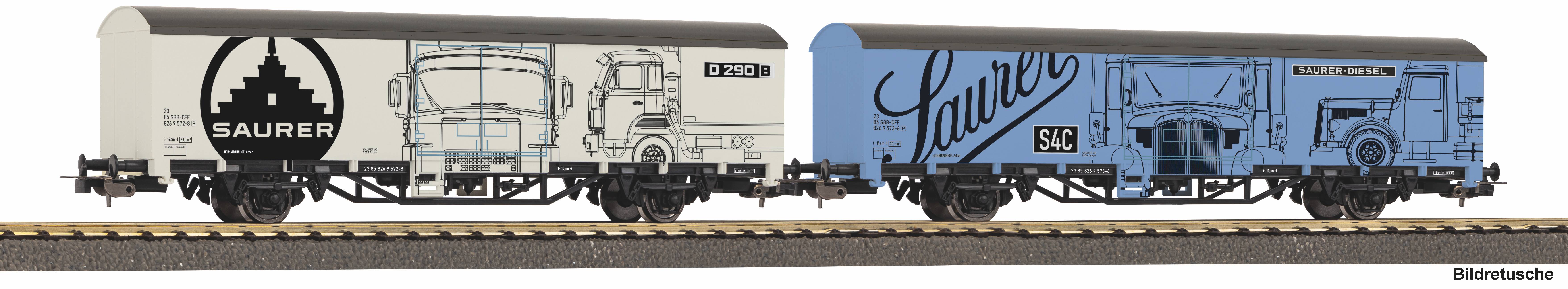 Piko 27747 SBB ged. Güterwg. "Saurer" Set 2tlg Ep.5