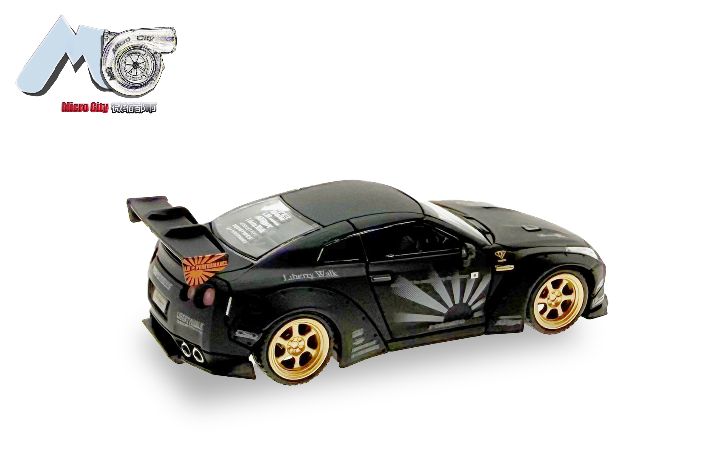 Herpa 87MC000037 MicroCity: Nissan GTR 35 schwarz