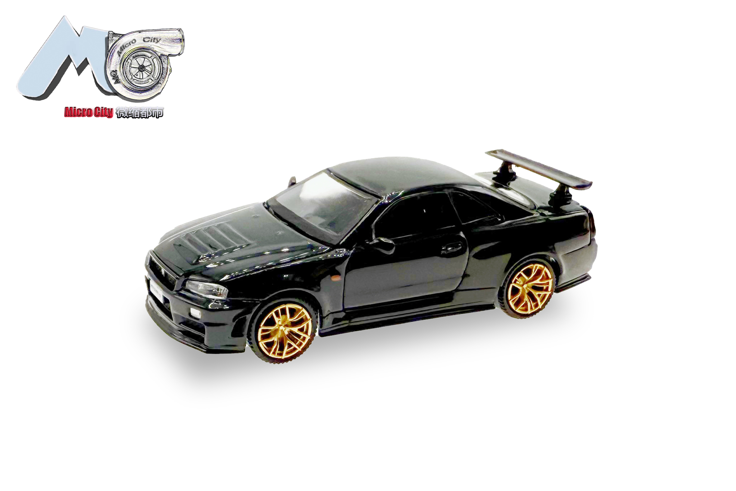 87MC000046 MicroCity: Nissan GTR 34 schwarz