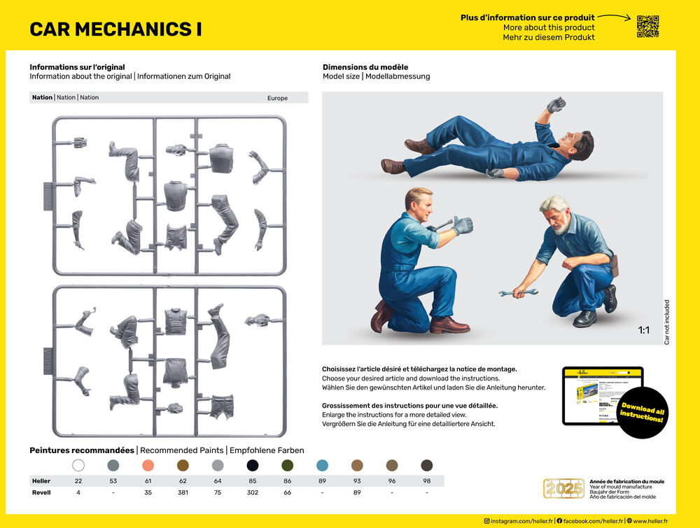 Heller 82755 Car Mechanics / Mechaniker