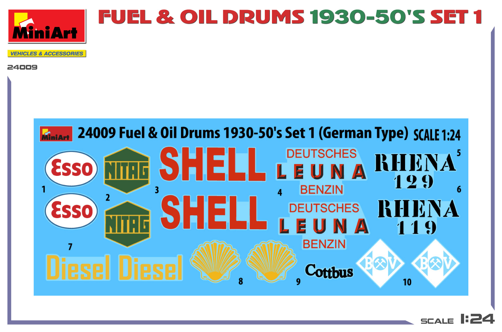 MiniArt 24009 Deutsche Fuel & Oil Fässer 1930-1950