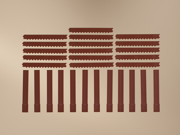 80410 Säulen kurz und Ziegelfriese rot