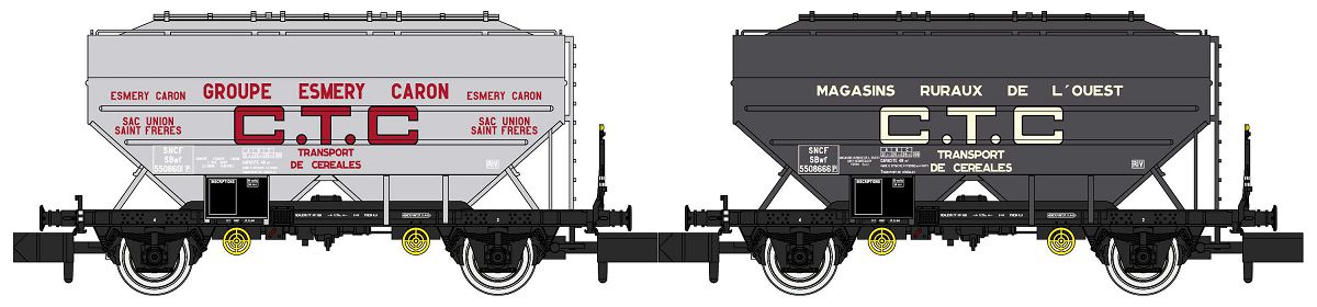 REE Modeles NW-303 SNCF CTC Getreidewagen-Set 2-tlg. Ep.3