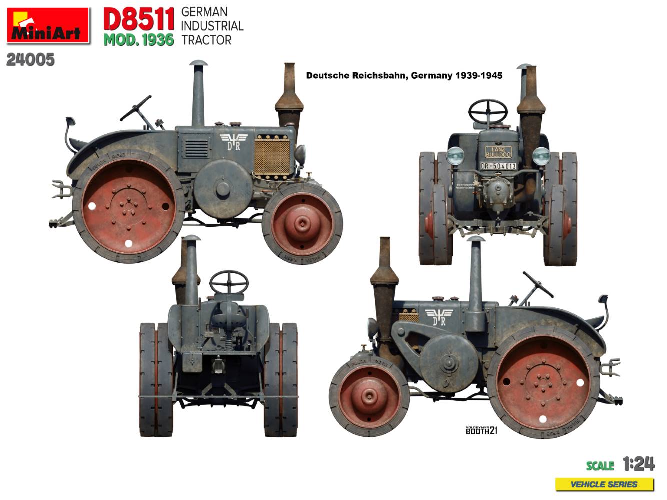 MiniArt 24005 1/24 Lanz Bulldog Traktor D8511 1936