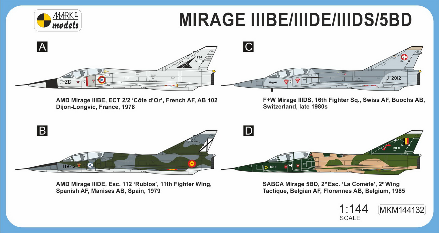 Mark 1 MKM144132 Mirage IIIBE/DE/DS/5BD Two-seater