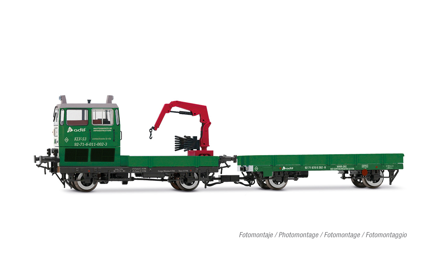HE2011D ADIF, Rottenkraftwagen KLV 53, in grün-