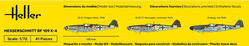 Heller 56229 STARTER KIT Messerschmitt Bf 109 K-4