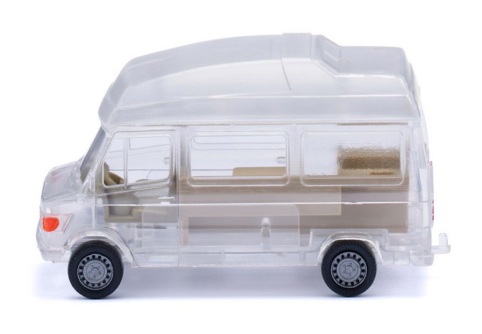Wiking 026703 MB 207 D Wohnmobil transparent