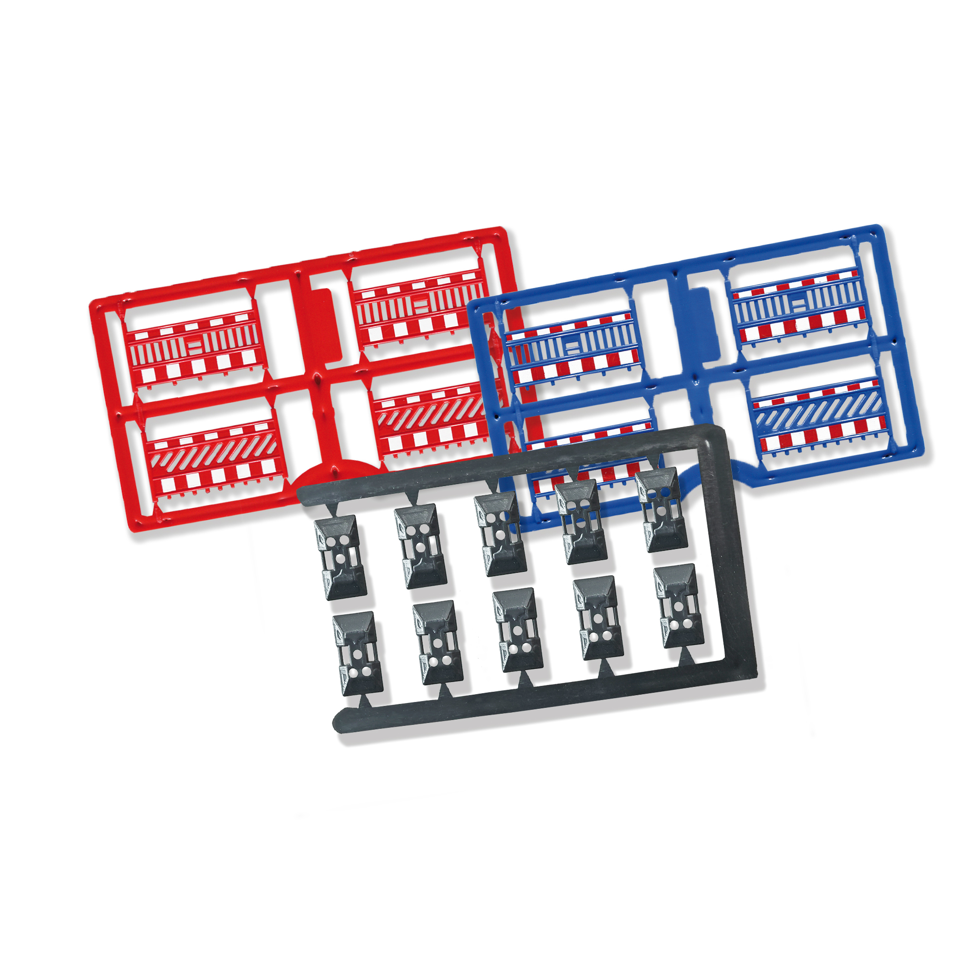 1109 Schrankenzaun blau/rot