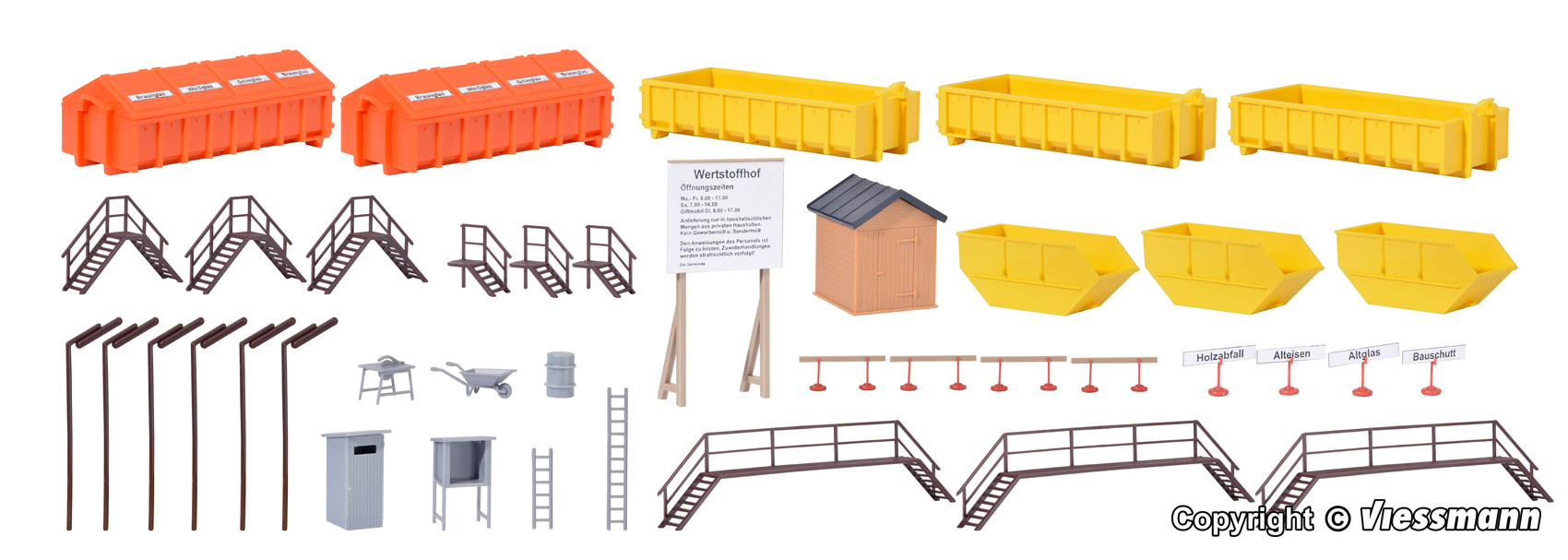 Kibri 38155 Deko-Set Wertstoffhof