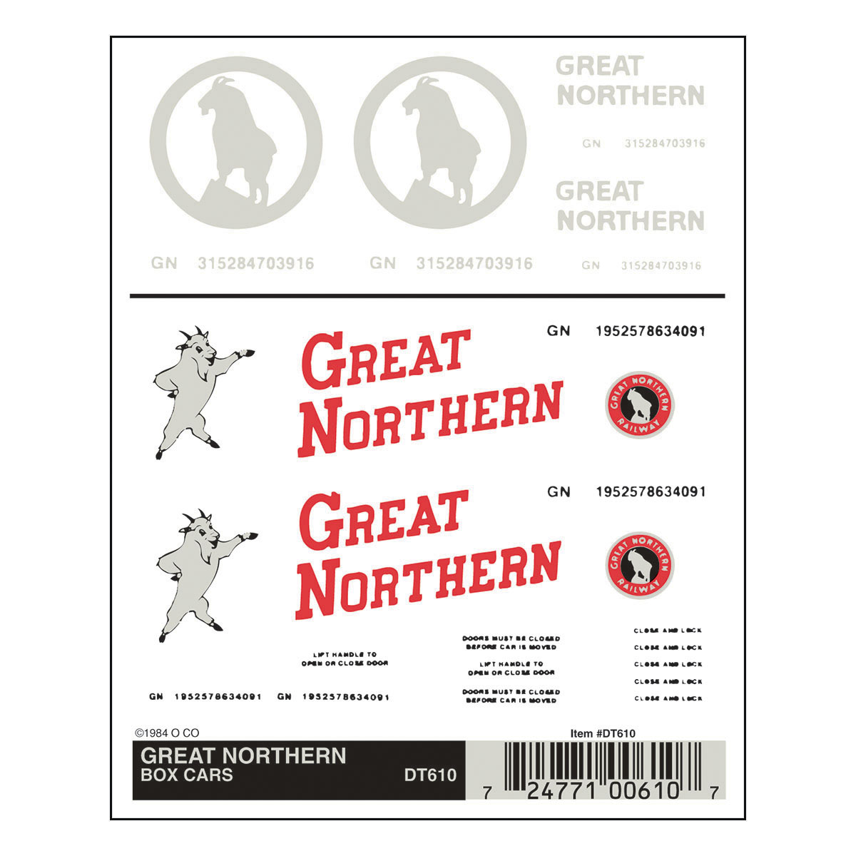 WDT610 Great Northern Güterwagenbeschriftung