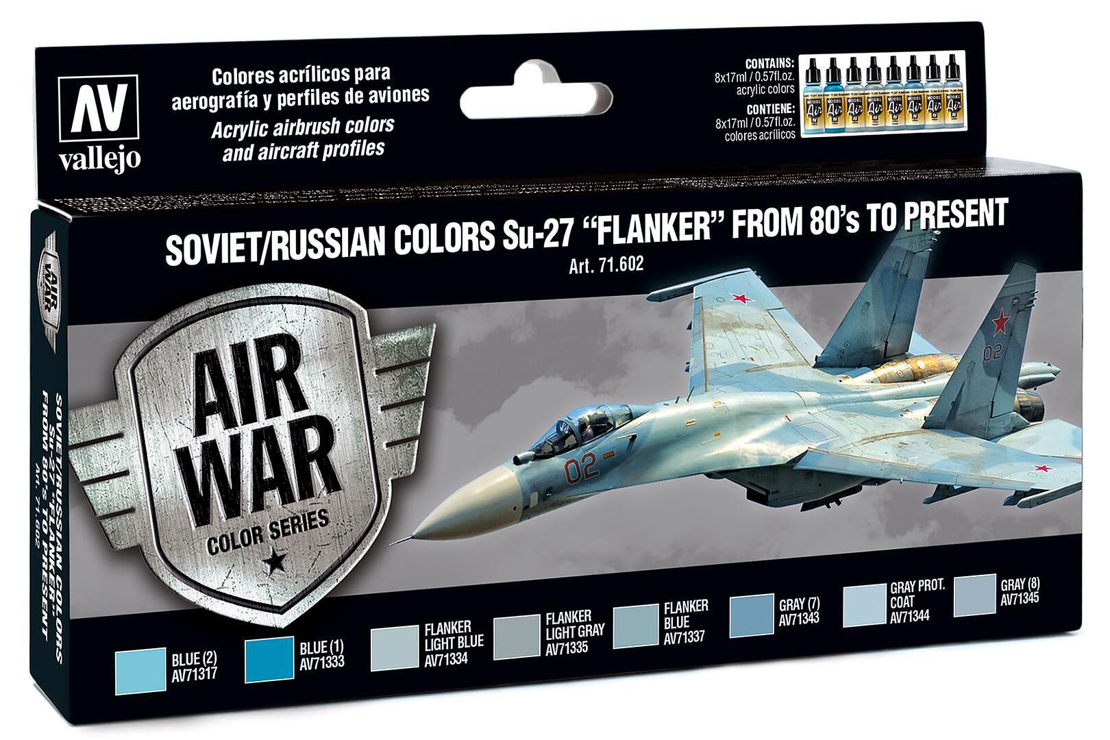 71602 Farb-Set, Su-27 Flanker, 8 x 17 ml