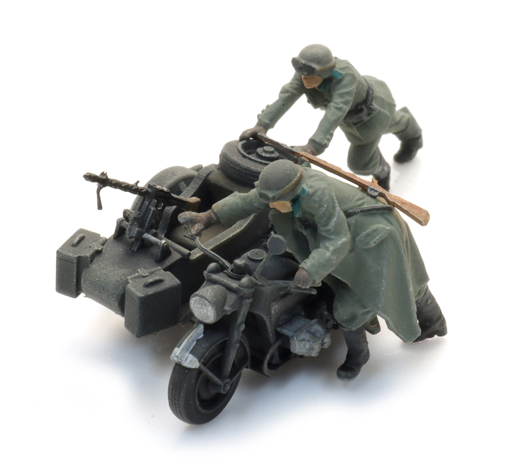 Artitec 6870750 WM Panne: Zündapp mit Beiwagen + 2 Figu