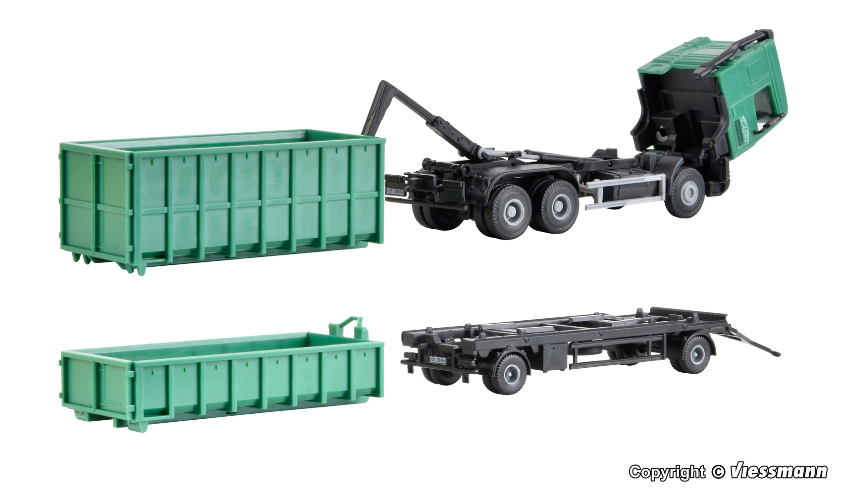Kibri 15211 DAF 95 Abrollmulden-HZ Schwarz Bau