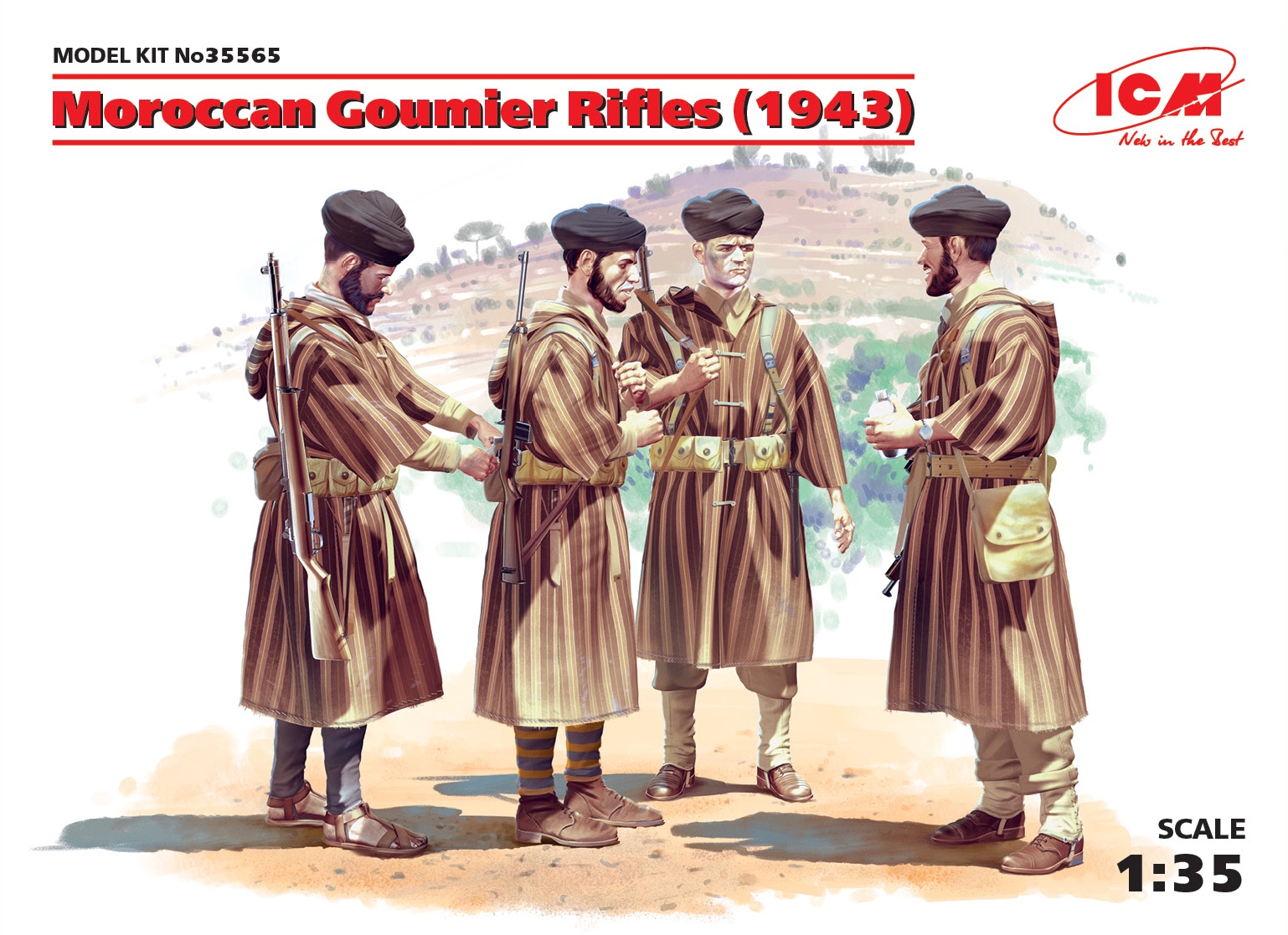 35565 Marokkanische Goumier Rifles, 4 Fig.